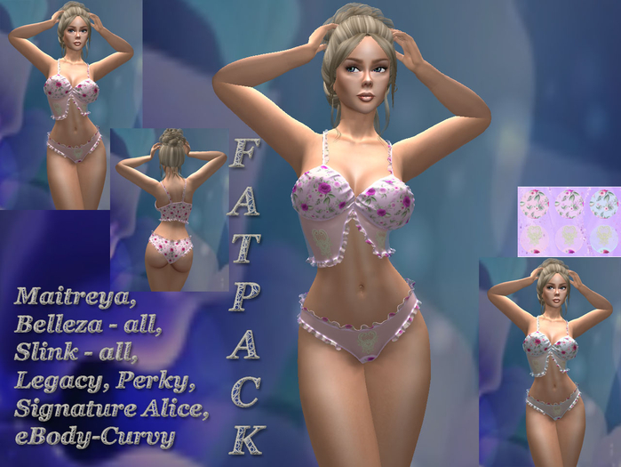 &ML& Fatpack Lingerie "Romantic Rose" with HUD (fp-3) ALLBODIES