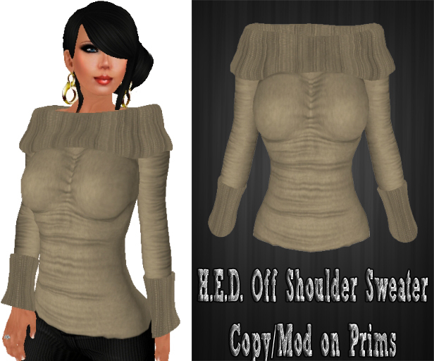H.E.D. Off Shoulder Sweater Beige