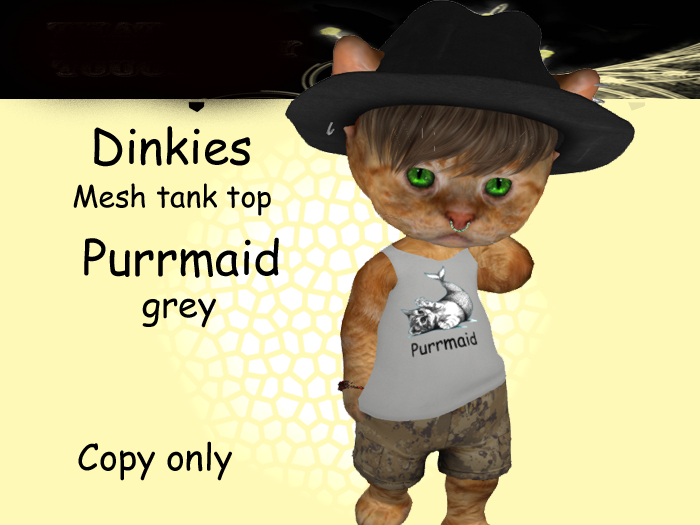 RT - Dinkie Tank Top - Purrmaid -grey