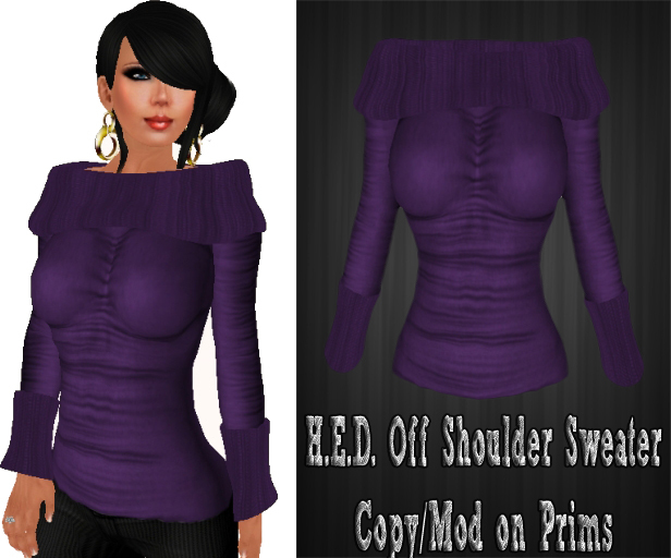 H.E.D. Off Shoulder Sweater Purple