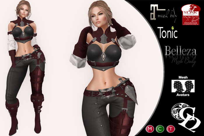 C&N  Female Warrior Outfit Red v1