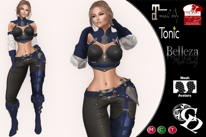 C&N  Female Warrior Outfit Blue v1
