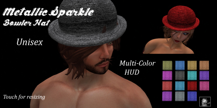 Metallic Sparkle Bowler Hat 