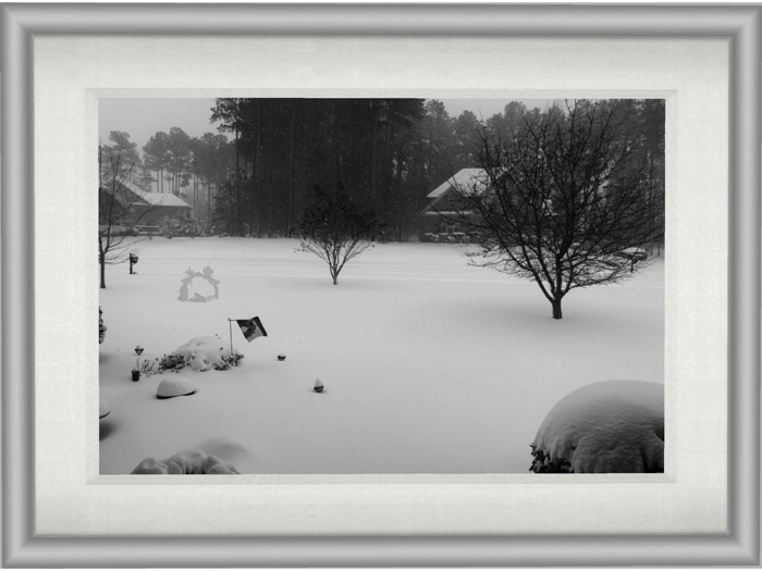Late Snowfall (white mesh frame)