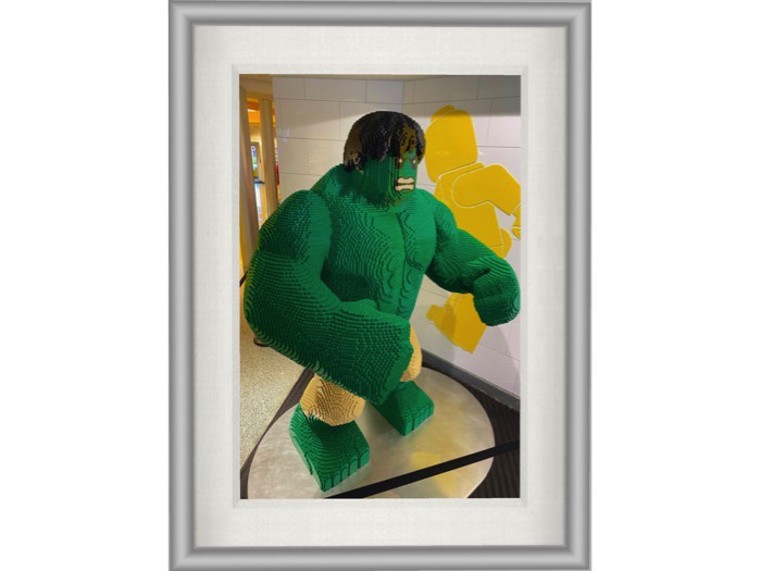 Original Photo, Lego Hulk, White Mesh Frame