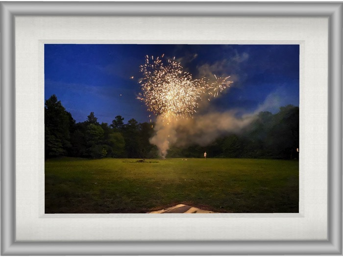 Low Fireworks (white mesh frame)