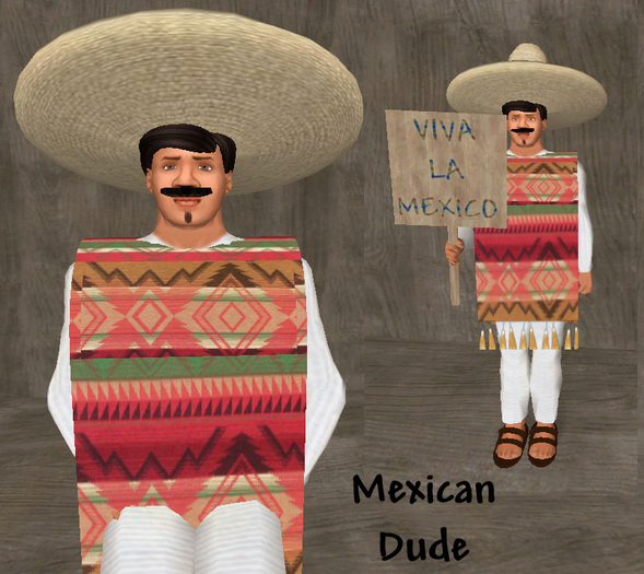 Second Life Marketplace Mexican Dude Costume Boxed Weirdiculous Costumes