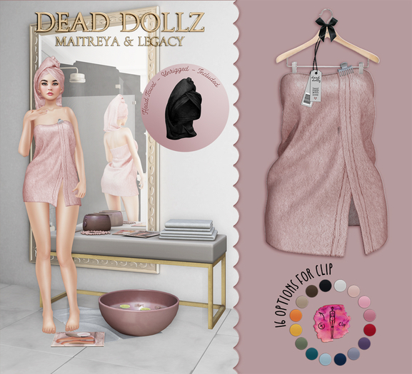Dead Dollz - Me Time Towels - Blush