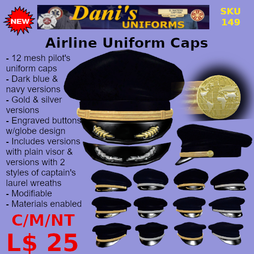 Airline Uniform Caps