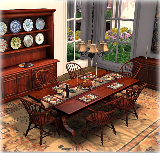 DINNER PARTY WINDSOR TRESTLE TABLE FOR 6 COPY