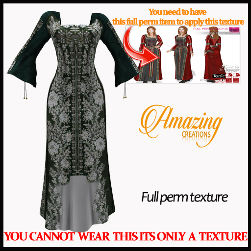 AmAzInG C. Full Perm Texture Mittelalter Kleider Dress 3