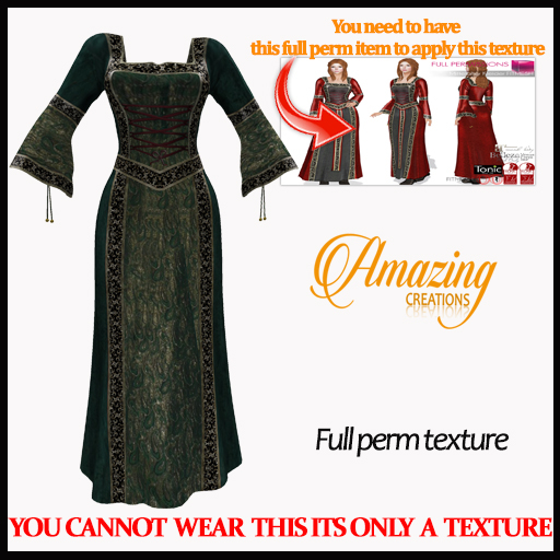 AmAzInG C. Full Perm Texture Mittelalter Kleider Dress 2