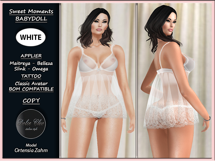 Dolce Cleo ::: Sweet Moments Babydoll (white)
