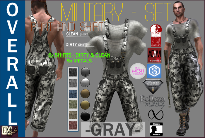 EMS - OVERALL SET -MILITARY- DIRTY-GRAY