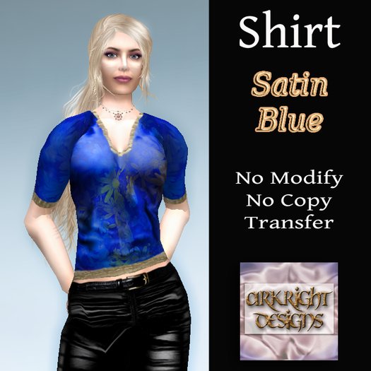 ~AD~ Shirt 'Satin' Blue