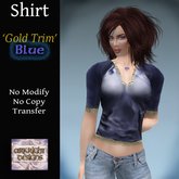 ~AD~ Shirt 'Gold Trim' Blue