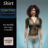 ~AD~ Shirt 'Gold Trim' Chocolate
