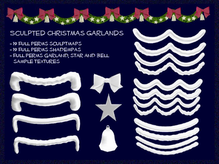 Christmas garland sculpties - winter decorations builder's ressource - Promo Price