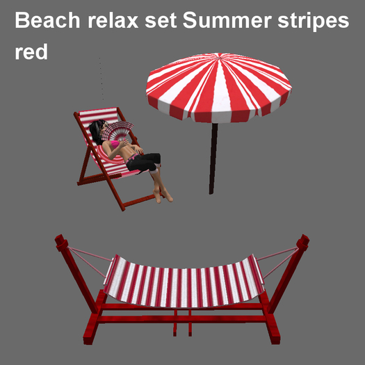 Beach relax set Summer Stripes - Red