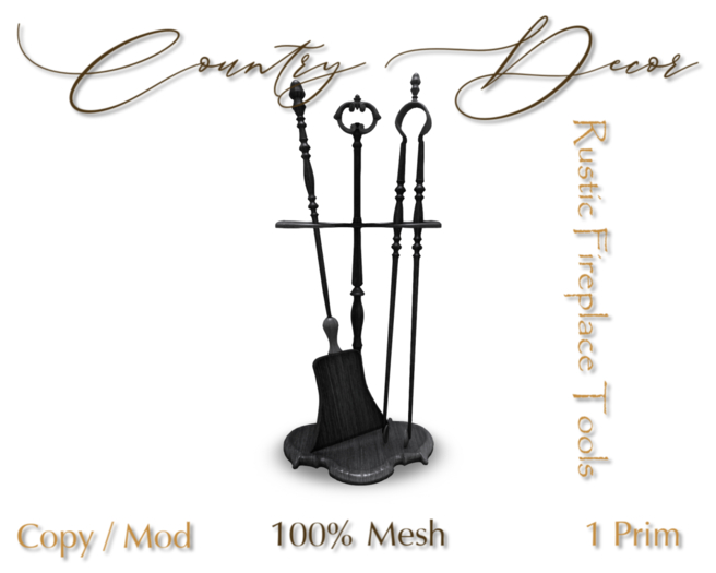 = Country Decor = - Rustic Fireplace Tools