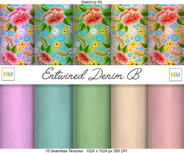 Entwined Denim B Matchup Kit 10 Seamless Textures NM