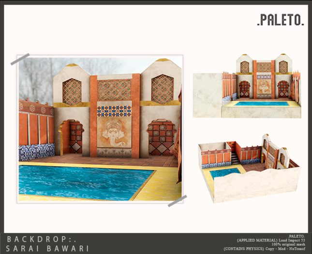 .PALETO. Backdrop:. Sarai Bawari