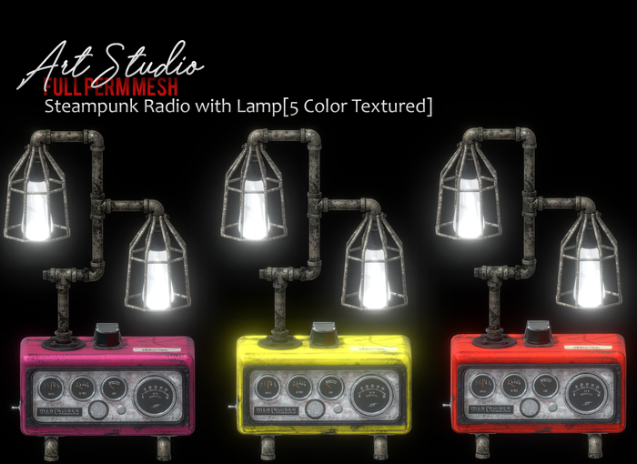 Art Studio.FULL PERM \\ Steampunk Radio with Lamp