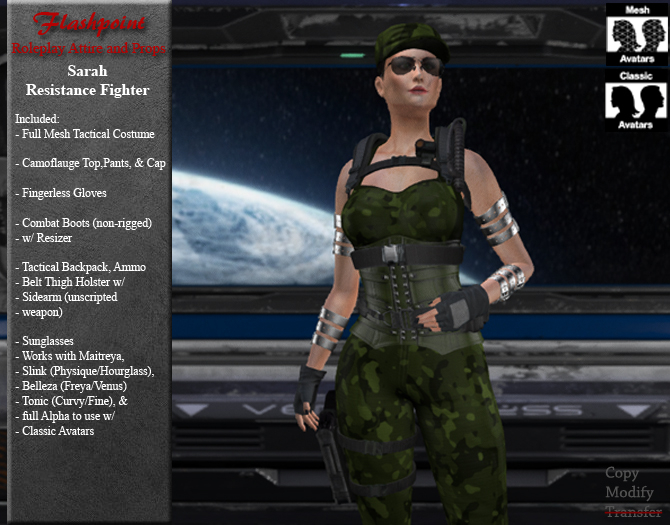 Sarah Resistance Fighter - Olive