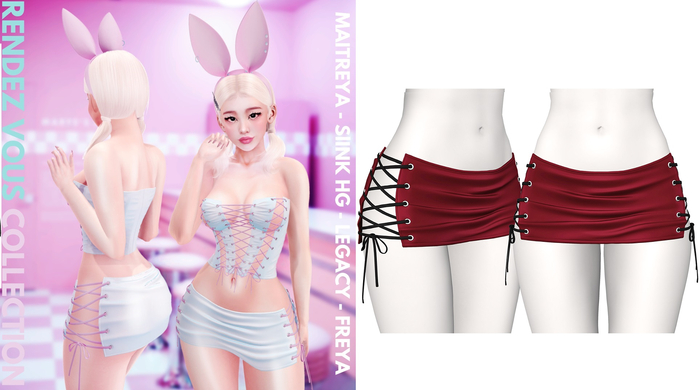Rebelpill - Rendez Vous Collection Skirt Red Wine