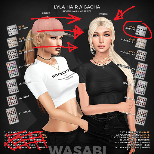 Wasabi // Lyla Mesh Hair - #8 B&W RARE