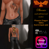 Phoenix Tattoo Dragon front & back