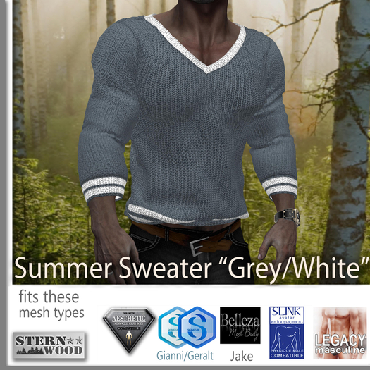 Summer Sweater - gray / white