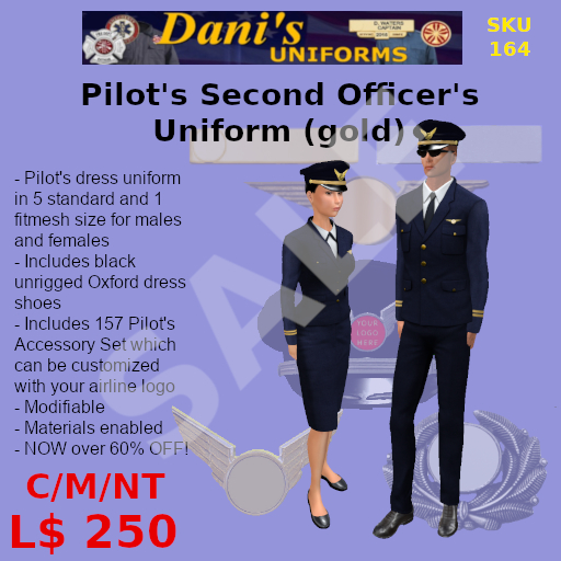 164 Pilot's Second Officer's Uniform (gold) (BAG)