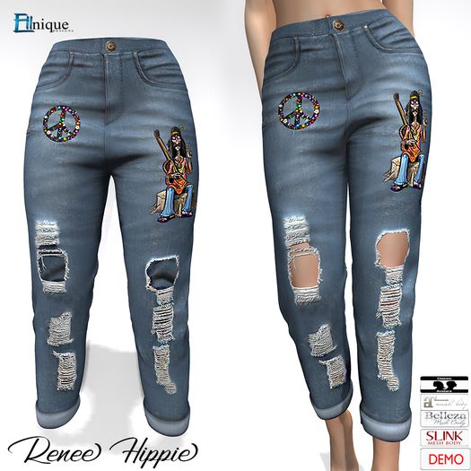 **ED**' Renee Hippie Ripped Capri Jeans BSM