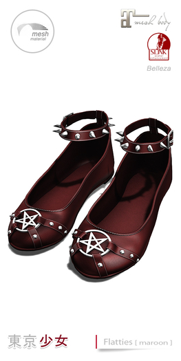 Tokyo.Girl . Flatties Maroon