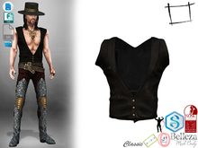 Dae Obj FBX Men's Black Deep Open Front Sleeveless Vest Top Slink Male, Belleza Jake, Signature Gianni