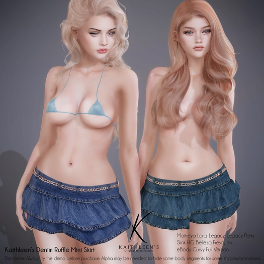 Kaithleen's Denim Ruffle Mini Skirt - Demo