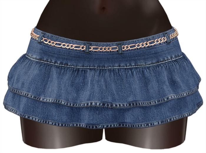 Kaithleen's Denim Ruffle Mini Skirt - Bluemood