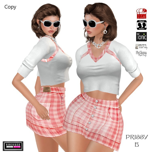 ::DBL:: Prissy B Top/Skirt (Mesh/Classic) ~ Perky Pink
