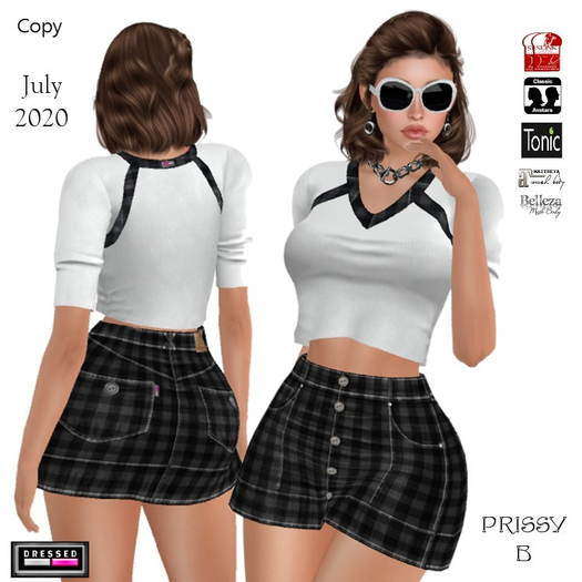 ::DBL:: Prissy B Top/Skirt (Mesh/Classic) ~ Club Black