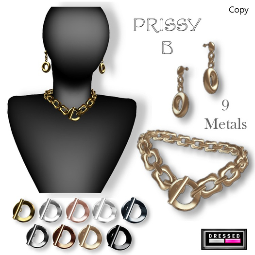 ::DBL:: Prissy B Jewelry Set (9 Metal Choices)