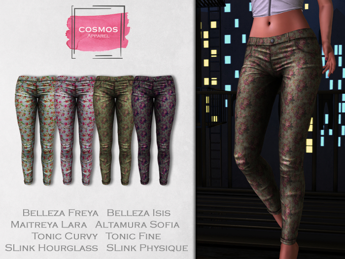 [COSMOS] Clair Pants Flowers / 4 Colors Fatpack