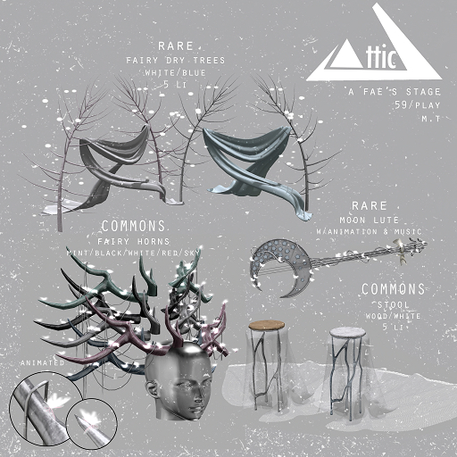 -ATTIC- Lacy Stool White