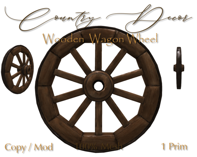 = Country Decor = - Wooden Wagon Wheel