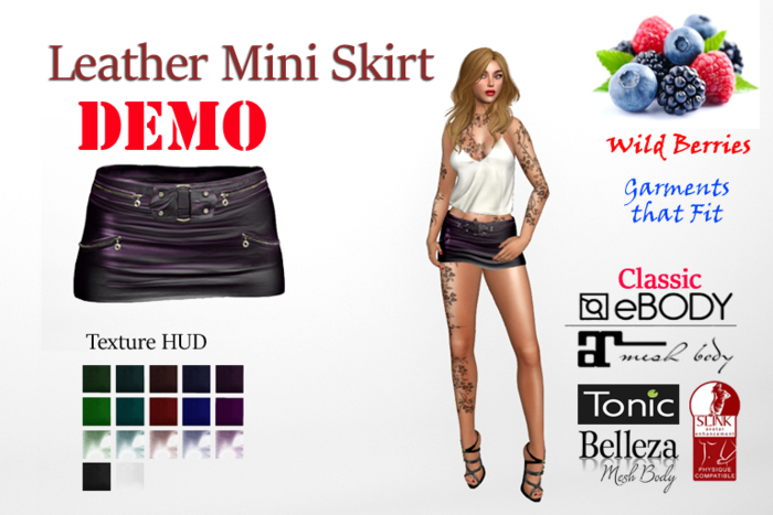 DEMO #3M Leather Mini Skirt