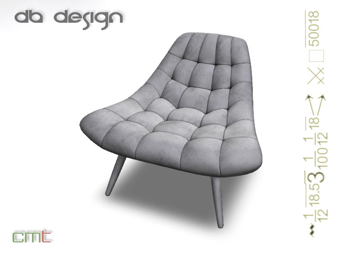 ::db:: Modern Living Room Chair Suede Grey