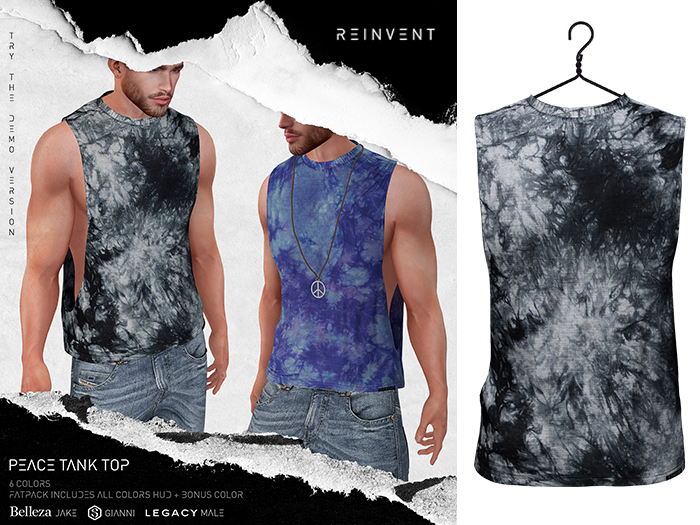 REINVENT I Peace tank top I Monochrome