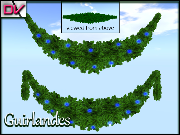 vendor Guirlande pine lights blue