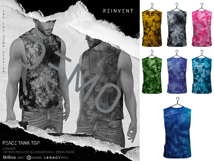 REINVENT I Peace tank top I DEMO [Belleza Jake, Signature Gianni, Legacy (male)]