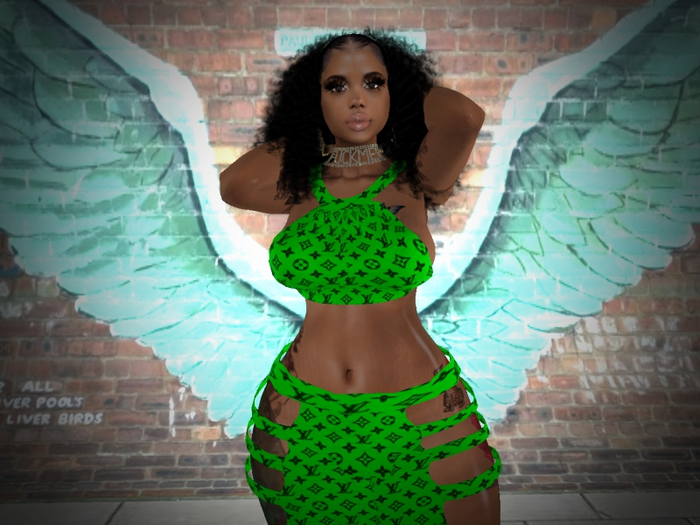 ..:D3$IGN3R LV Cutup Dress:.. Lime